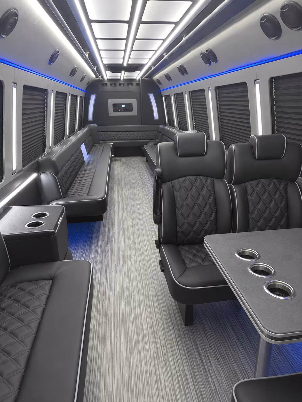 lynn 25 passenger party bus inside