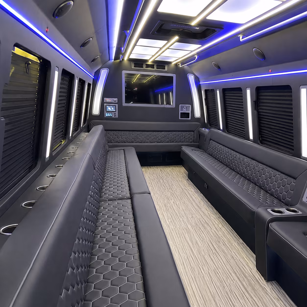 lynn 40 passenger party bus inside